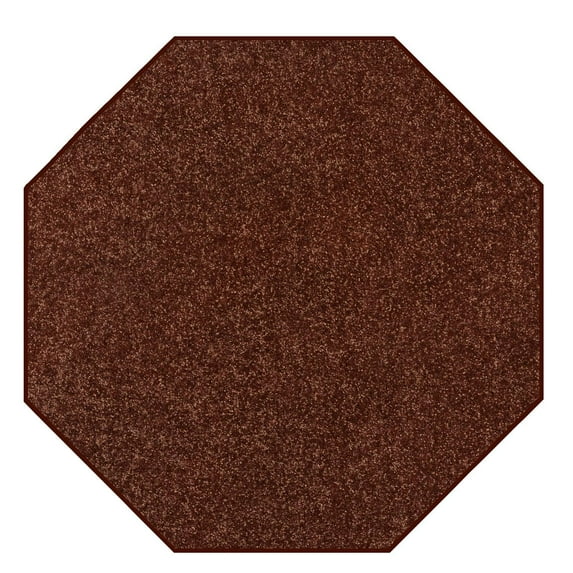 Home Queen Solid Color Octagon Shape Area Rugs Chocolate - 6' Octagon