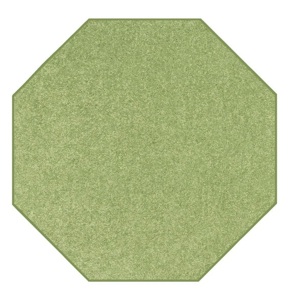 Home Queen Solid Color Octagon Shape Lime Green 12' Octagon - Area Rug