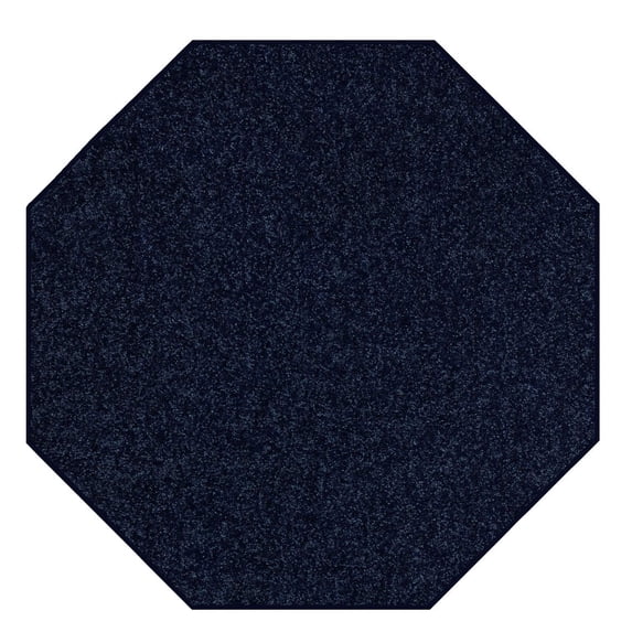 Home Queen Solid Color Octagon Shape Navy 9' Octagon - Area Rug