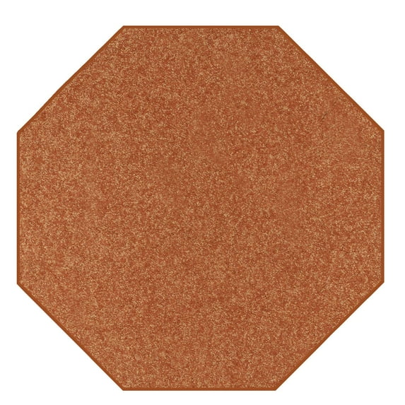 Home Queen Solid Color Octagon Shape Rust 9' Octagon - Area Rug