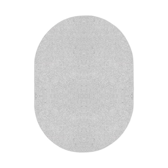 Home Queen Solid Color Oval Shape Area Rugs Off White - 7' x 9' Oval