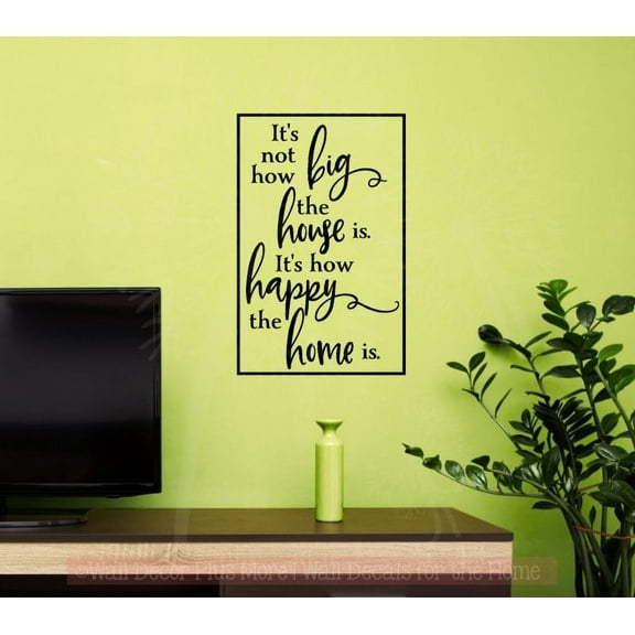 Home Quotes Wall Decor How Happy the Home Is Letters Family Wall Decals 23x15-Inch Black