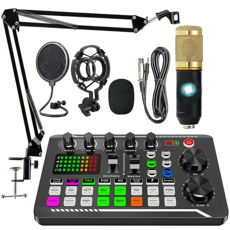 Home Recording Studio Recording Kit, Podcast Music Mixer Equipment, Condenser Microphone Set
