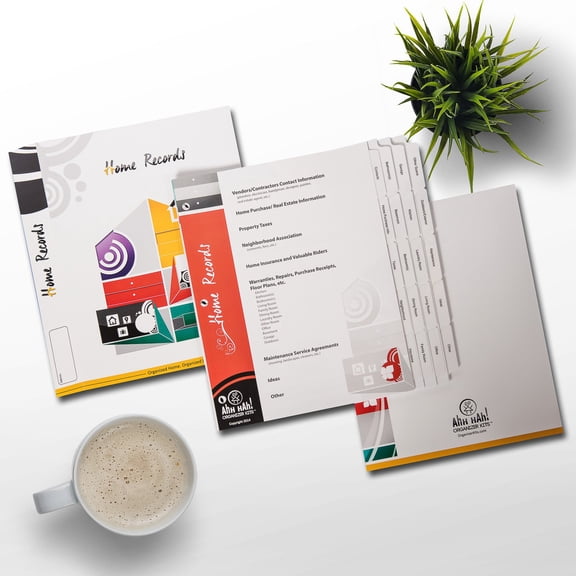 Home Records Organizer Kit: Index Tabs and Cover for a Three-Ring Binder (Binder NOT included)