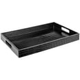 thumbnail image 1 of Home Redefined Decorative Serving Tray Alligator Faux Leather Rectangle Black with Handles 17.5x12 inch, 1 of 7