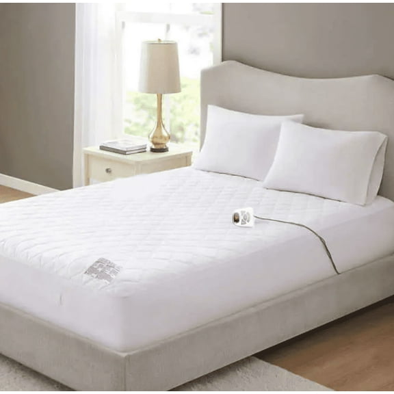 Home Reflections Quilted Heated Mattress Pad - 10 Temperature Presets - 10 hour Auto-Shut Off - Machine Washable(Twin)