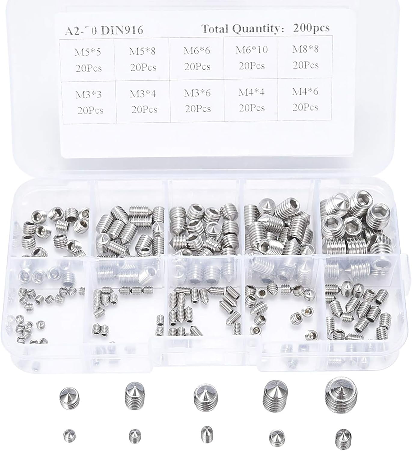 Home Repair Hero, Easy To Use Stainless Steel Grub Set Screws Sorted In ...