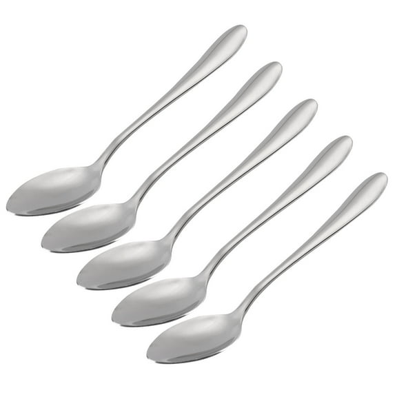 Home Restaurant Tableware Stainless Steel Porridge Soup Spoons 5pcs