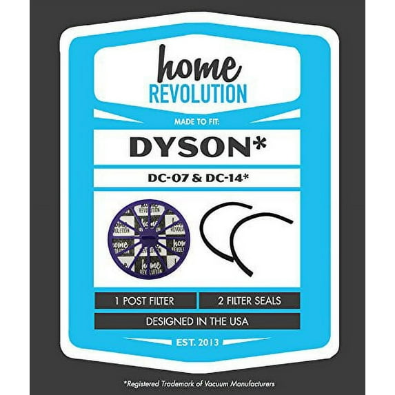 Dyson DC07 DC-07 Home Revolution Brand Replacement Post Motor Allergy HEPA Filter and 2 Seals; Compare With All Dyson DC07 and Dyson DC14 Upright Vacu