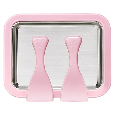 Home Rolled Ice Cream Maker Kit with 2 Freeze Tray, 4 Scrapers for DIY Sorbet and Frozen Yogurt, Food-Grade Stainless Steel Ice Cream Roll Maker