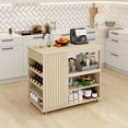 thumbnail image 1 of Home Rolling Kitchen Island With Storage Drawers, Rolling Mobile Kitchen Island Table On Wheels With Spice Rack, Kitchen Bar Serving Cart For Hotel Dinning Room, 1 of 9