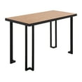 thumbnail image 1 of Home Roman Industrial Desk In Black Steel With Natural Wood Top, 1 of 7