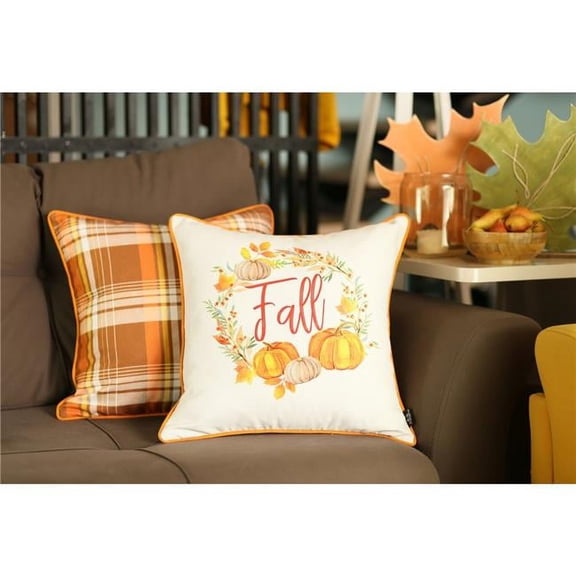 Home Roots 18 in. Fall Pumpkin Throw Pillow Cover, Multicolor - Set of 4