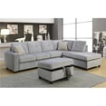 thumbnail image 1 of Home Roots 285954 Sectional Sofa with Pillows - Velvet, Wood Frame & Foam, Gray Velvet, 1 of 2