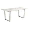 thumbnail image 1 of Home Roots 296147 Atlas Dining Table Stone & Brushed Stainless Steel, 1 of 3