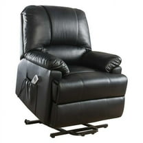 Home Roots 318865 Power Lift Massage Recliner In Black Leatherette