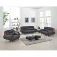 thumbnail image 1 of Home Roots 329454 Sleek Leather Sofa Set, Black - 115 in., 1 of 2