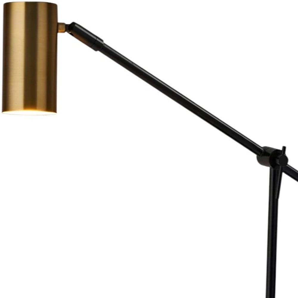 Tech Savvy Black and Gold Adjustable LED Desk Lamp with Charging Pad