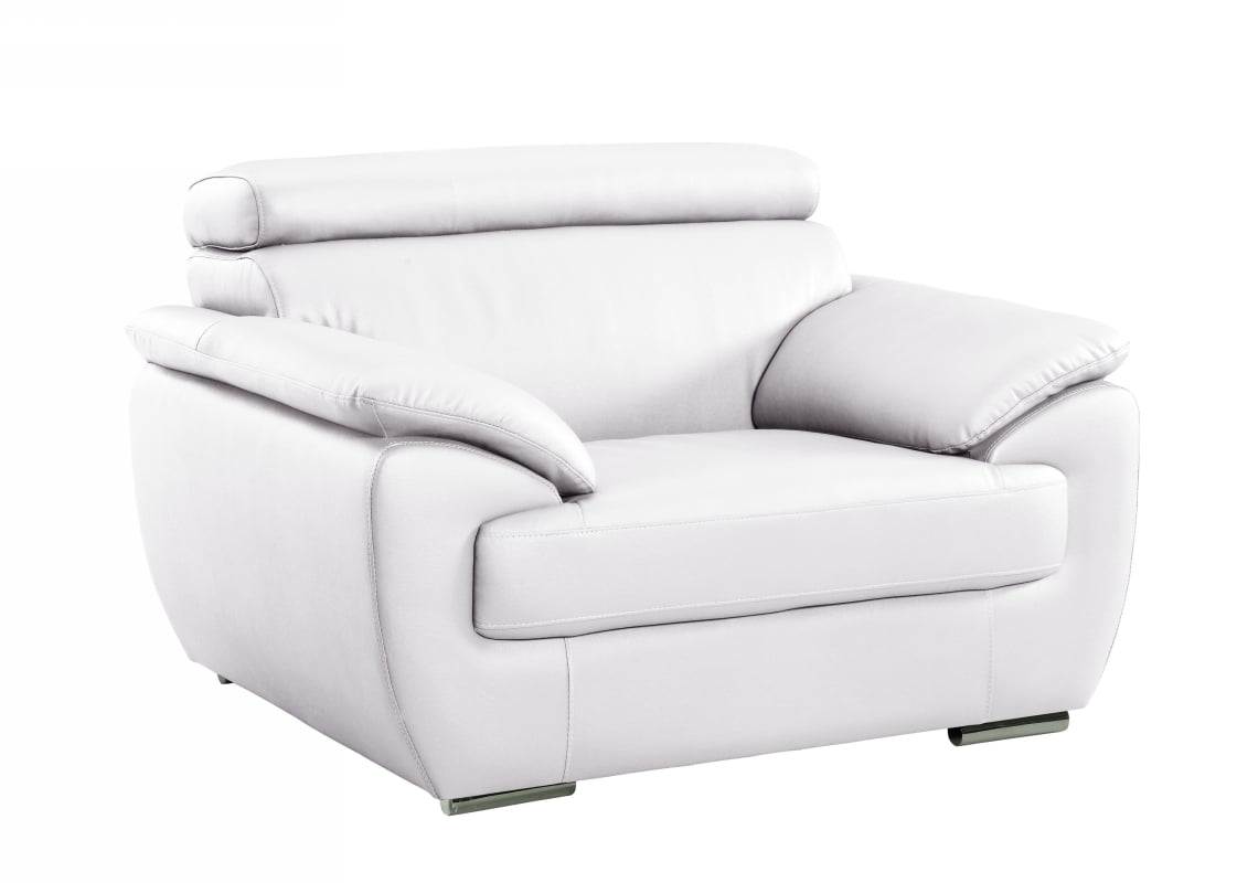 White Leather Recliner Chair with Manufactured Wood Frame