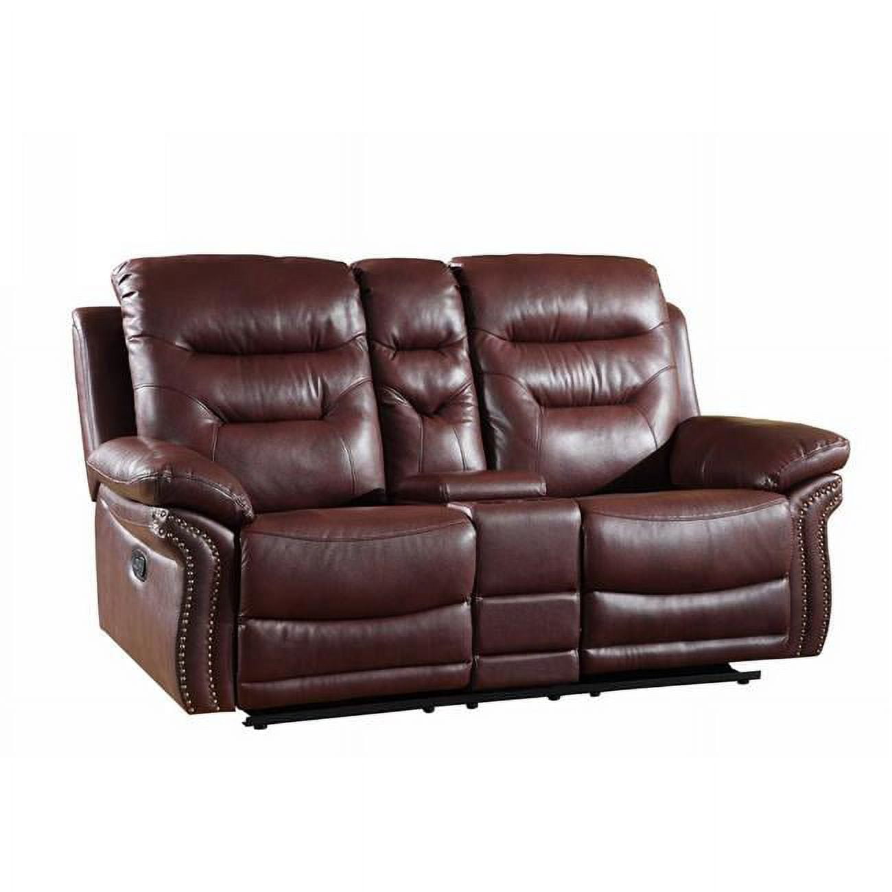 Burgundy leather loveseat deals