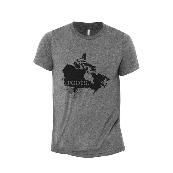Home Roots Country Canada Men's Modern Fit Fun Casual T-Shirt Printed Graphic Tee Heather Grey 3X-Large