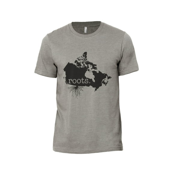 Home Roots Country Canada Men's Modern Fit Fun Casual T-Shirt Printed Graphic Tee Military Grey Medium