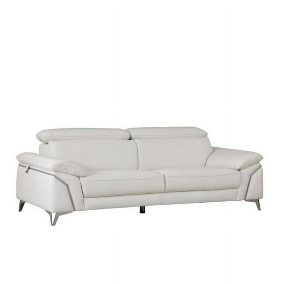 Home Roots Fashionable Leather Sofa, White - 31 in.