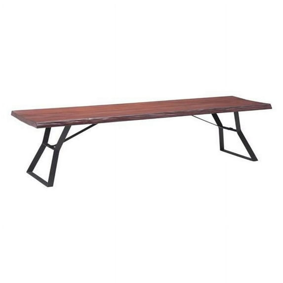 Home Roots Furniture 248871 17.8 x 70 x 22 in. Oak Wood Metal Coffee Table - Distressed Cherry Oak