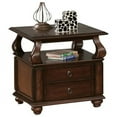 thumbnail image 1 of Home Roots Furniture 286033 26 x 26 x 28 in. Poplar & Basswood Veneer End Table - Walnut, 1 of 4