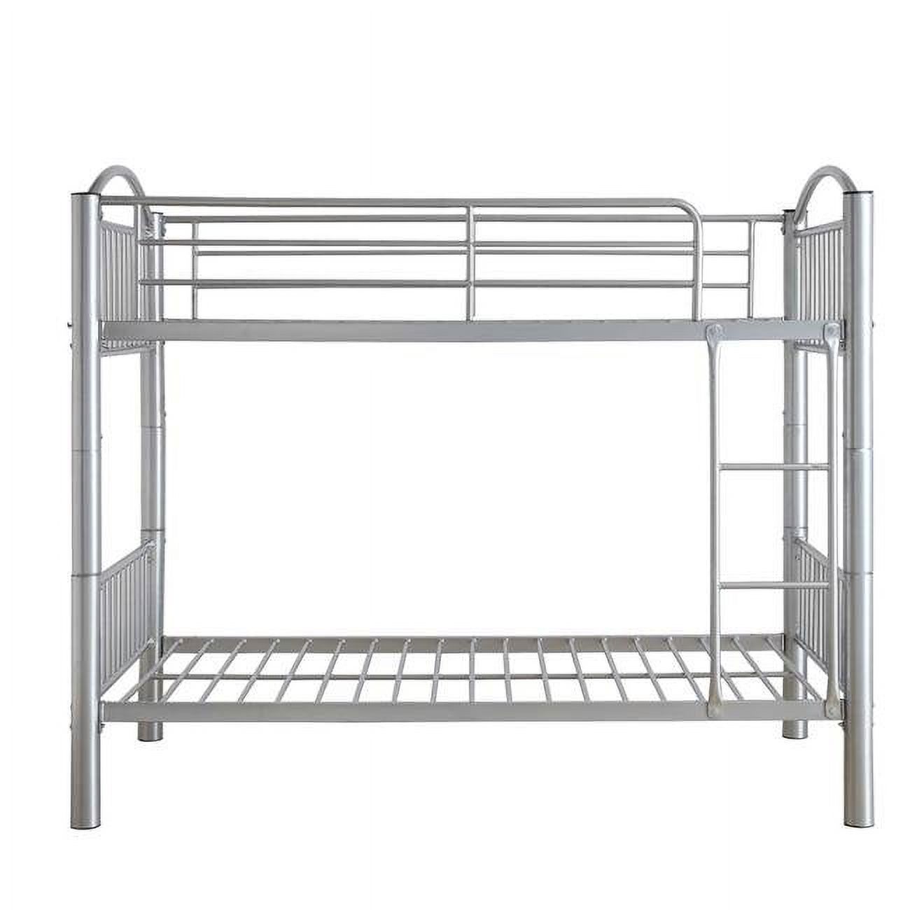 Home Roots Furniture 286164 67 x 78 x 44 in. Metal Twin Over Bunkbed - Silver - image 1 of 1