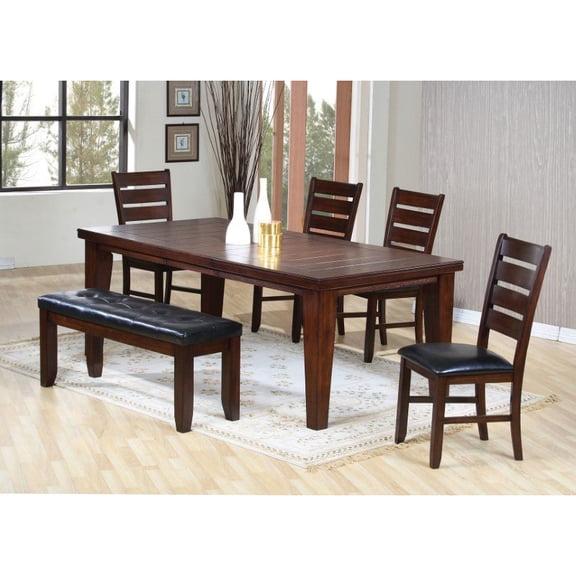 Home Roots Furniture 286539 30 x 48-66 x 42 in. Maple Veneer with Rubber Wood Dining Table - Cherry