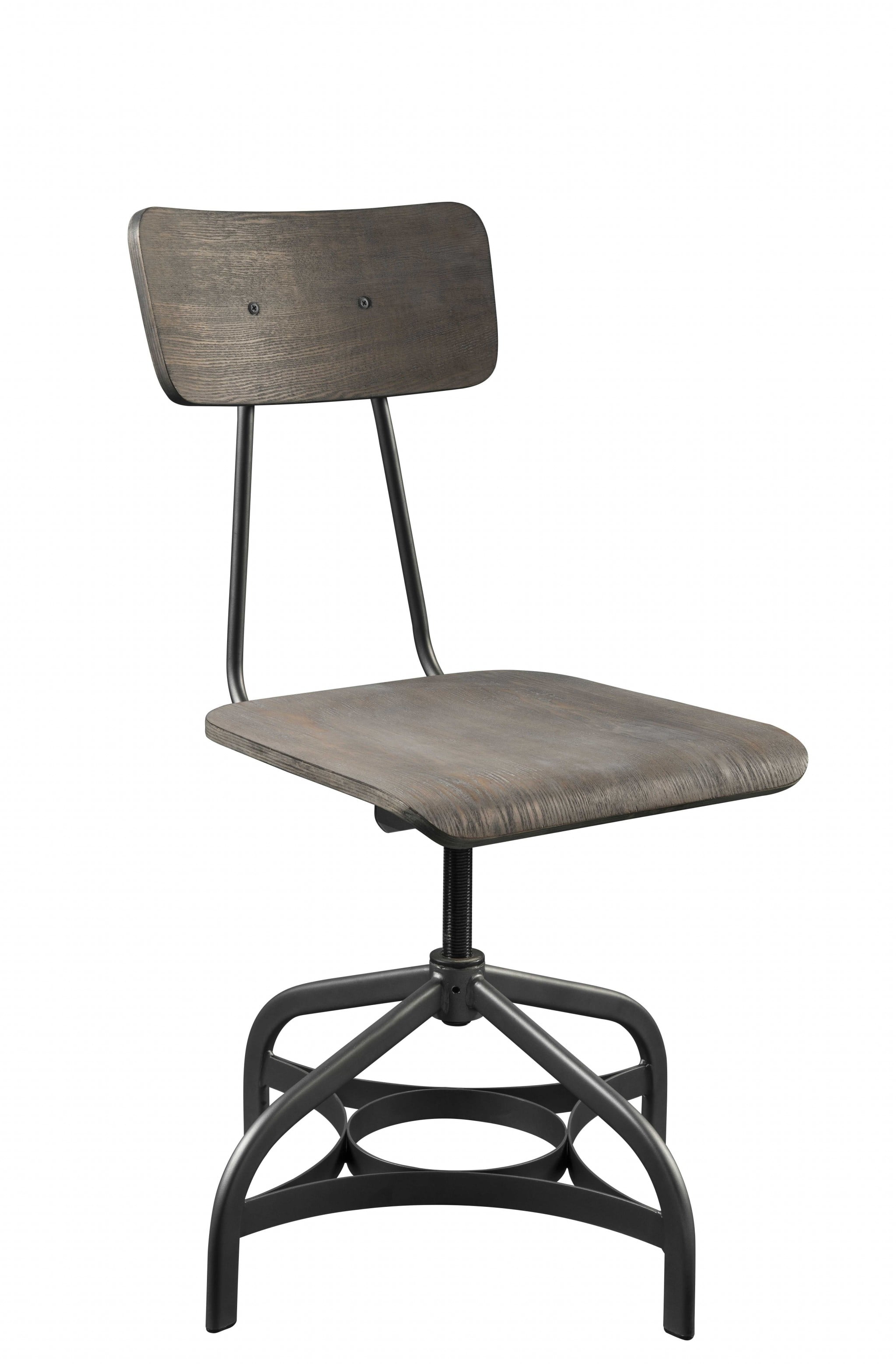 High Swivel Gray Metal Side Chair with 34" Height