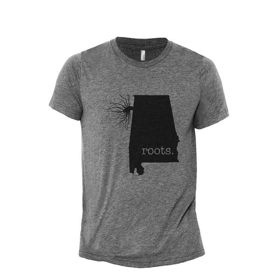 Home Roots State Alabama AL Men's Modern Fit Fun Casual T-Shirt Printed Graphic Tee Heather Grey 2X-Large