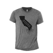 Home Roots State California CA Men's Modern Fit Fun Casual T-Shirt Printed Graphic Tee Heather Grey 2X-Large