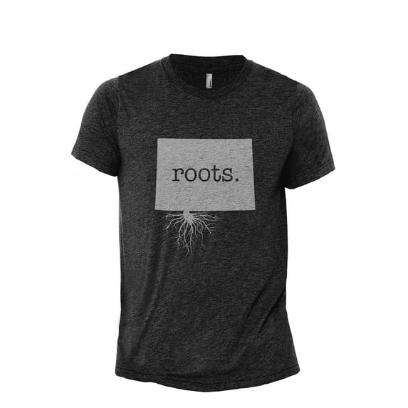 Home Roots State Colorado CO Men's Modern Fit Fun Casual T-Shirt Printed Graphic Tee Charcoal Grey X-Large