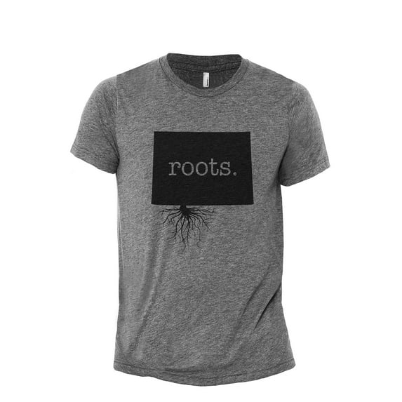 Home Roots State Colorado CO Men's Modern Fit Fun Casual T-Shirt Printed Graphic Tee Heather Grey X-Large