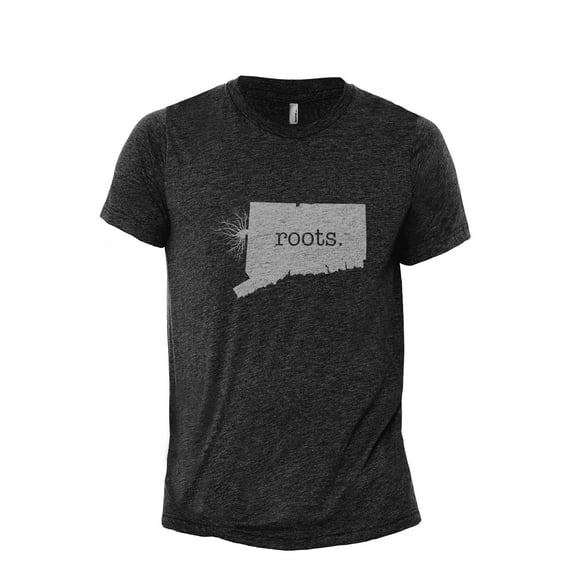 Home Roots State Connecticut CT Men's Modern Fit Fun Casual T-Shirt Printed Graphic Tee Charcoal Grey 3X-Large
