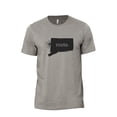 thumbnail image 1 of Home Roots State Connecticut CT Men's Modern Fit Fun Casual T-Shirt Printed Graphic Tee Military Grey Small, 1 of 3