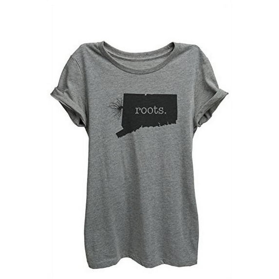 Home Roots State Connecticut Womens Relaxed T-Shirt Tee Heather Grey - 2XL
