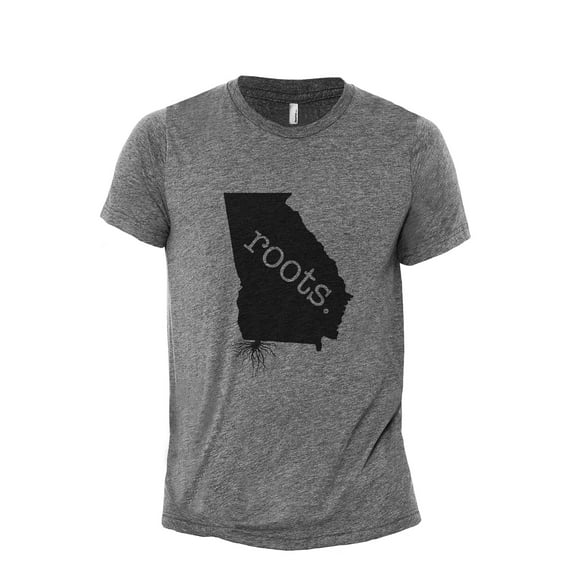 Home Roots State Georgia GA Men's Modern Fit Fun Casual T-Shirt Printed Graphic Tee Heather Grey 3X-Large