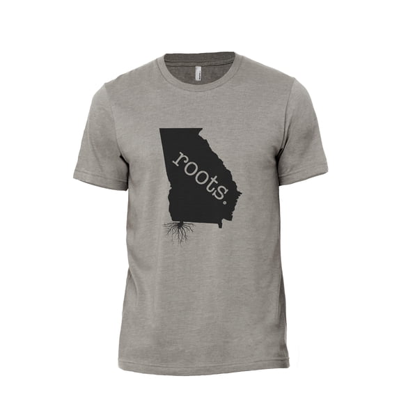 Home Roots State Georgia GA Men's Modern Fit Fun Casual T-Shirt Printed Graphic Tee Military Grey Small