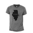 thumbnail image 1 of Home Roots State Illinois IL Men's Modern Fit Fun Casual T-Shirt Printed Graphic Tee Heather Grey Large, 1 of 3