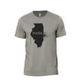 thumbnail image 1 of Home Roots State Illinois IL Men's Modern Fit Fun Casual T-Shirt Printed Graphic Tee Military Grey Small, 1 of 3