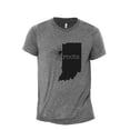 thumbnail image 1 of Home Roots State Indiana IN Men's Modern Fit Fun Casual T-Shirt Printed Graphic Tee Heather Grey Medium, 1 of 3