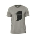 thumbnail image 1 of Home Roots State Indiana IN Men's Modern Fit Fun Casual T-Shirt Printed Graphic Tee Military Grey Large, 1 of 3