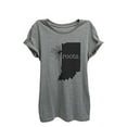 thumbnail image 1 of Home Roots State Indiana Womens Relaxed T-Shirt Tee Heather Grey - 2XL, 1 of 3