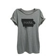 thumbnail image 1 of Home Roots State Iowa Womens Relaxed T-Shirt Tee Heather Grey - Medium, 1 of 3
