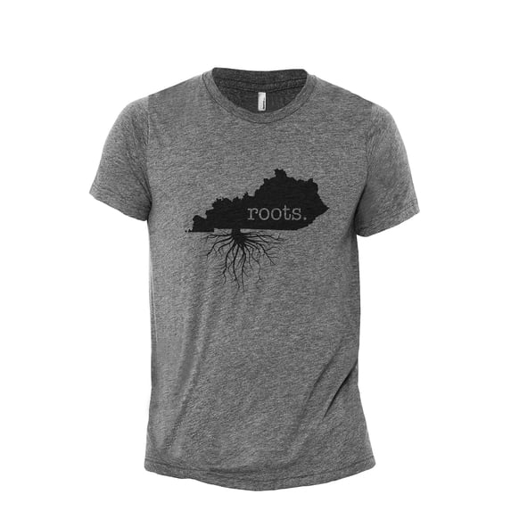 Home Roots State Kentucky KY Men's Modern Fit Fun Casual T-Shirt Printed Graphic Tee Heather Grey 2X-Large