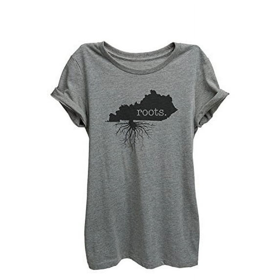 Home Roots State Kentucky Womens Relaxed T-Shirt Tee Heather Grey - Large