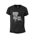 thumbnail image 1 of Home Roots State Louisiana LA Men's Modern Fit Fun Casual T-Shirt Printed Graphic Tee Charcoal Grey 2X-Large, 1 of 3